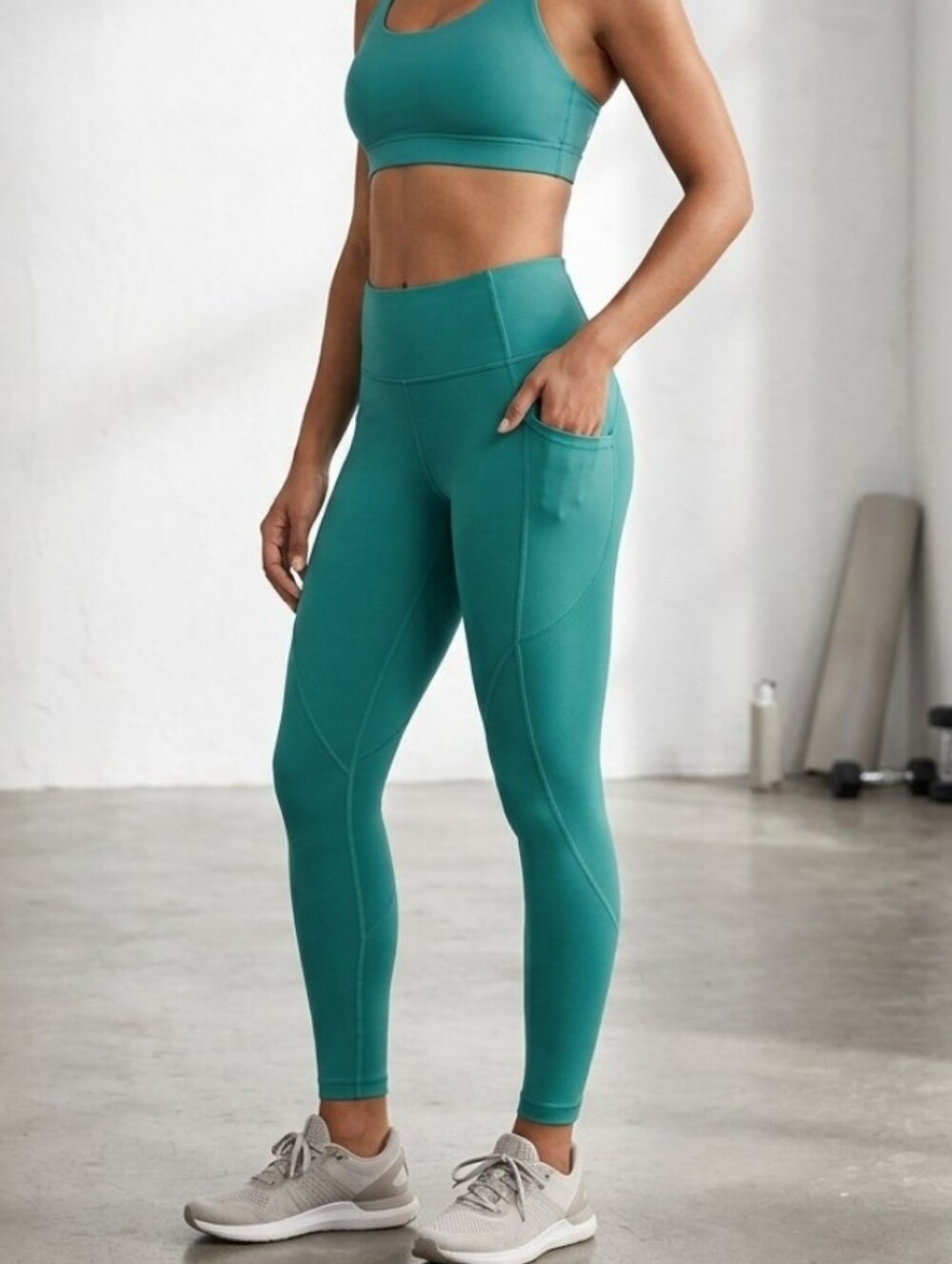 Victoria's Secret Teal Active Tummy Control Leggings with Side Pockets Sz S